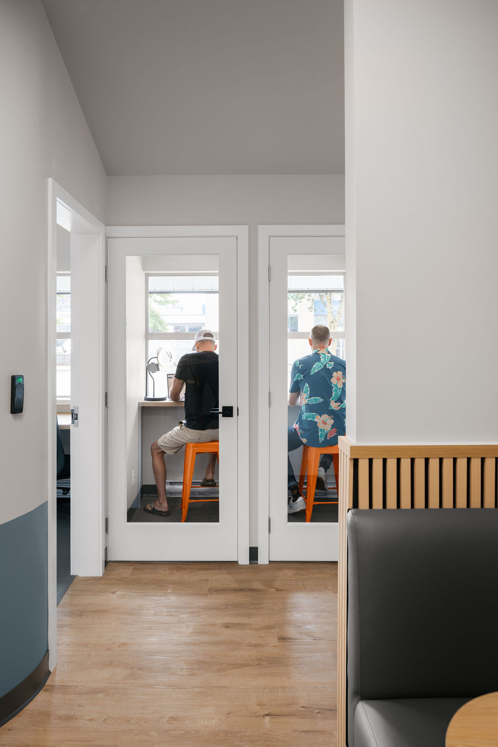 Soundproof phone booths at Eclective Coworking